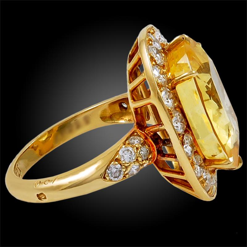 Van Cleef & Arpels Diamant-Halskette mit gelbem Saphir Damen im Angebot