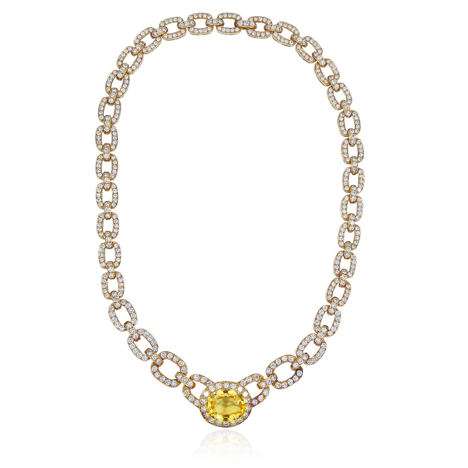 Collana Van Cleef & Arpels con diamanti e zaffiri gialli In condizioni ottime in vendita a New York, NY