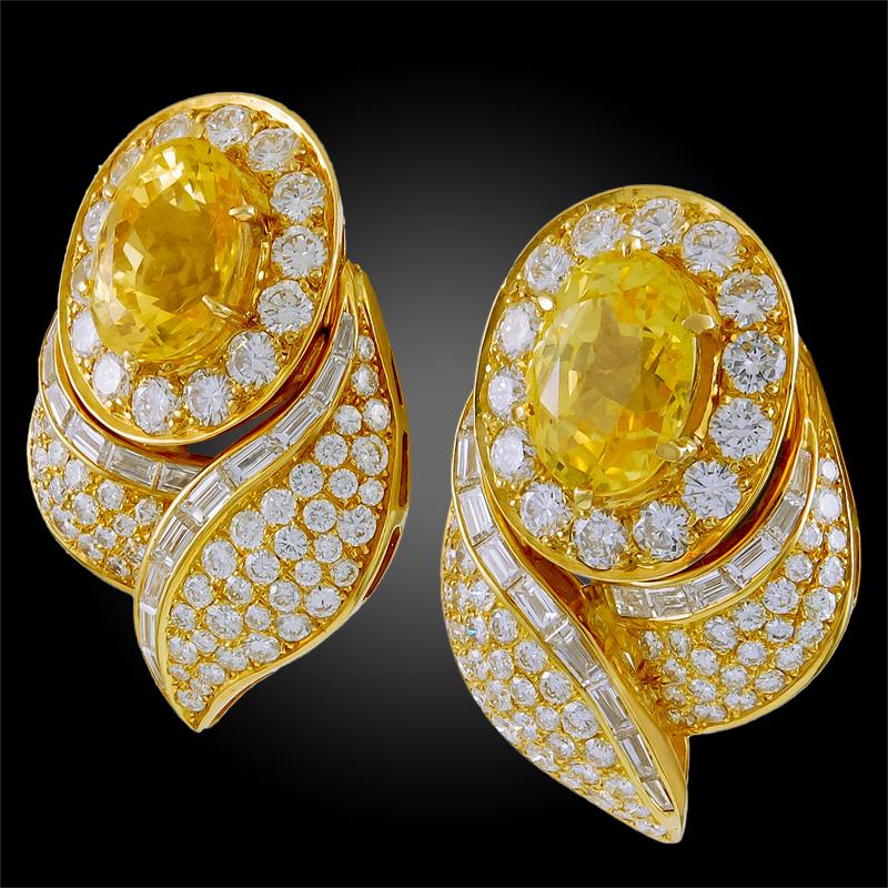 Van Cleef & Arpels Diamant-Halskette mit gelbem Saphir im Angebot 2