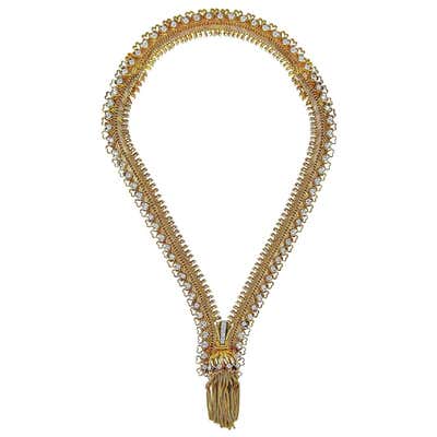 Van Cleef and Arpels Diamond Pearl Yellow Gold Necklace For Sale at ...