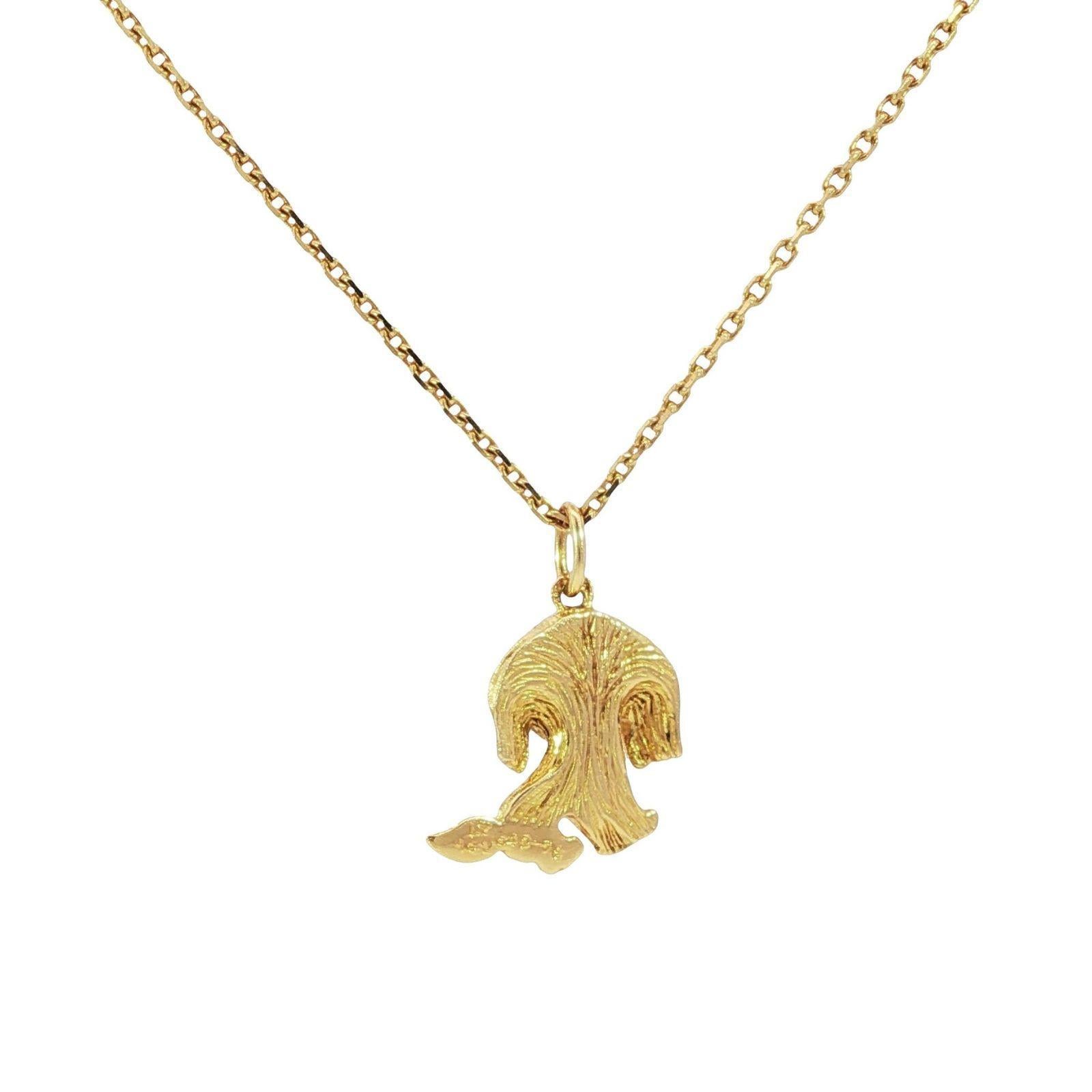 Van Cleef & Arpels Collana con ciondolo a forma di cane in oro giallo francese 18 carati in vendita 2