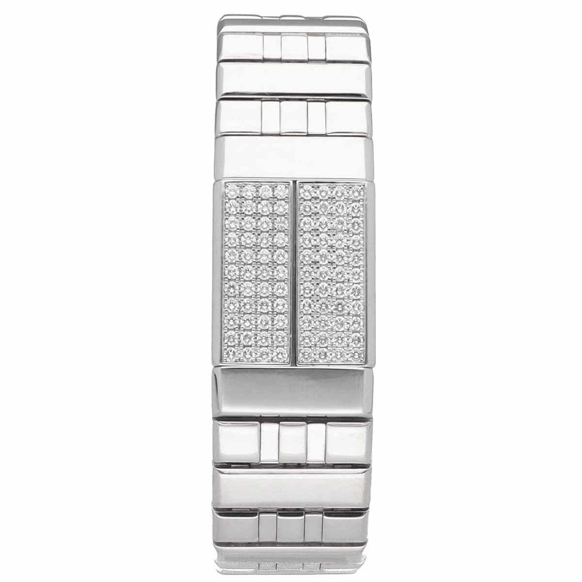 Round Cut Van Cleef & Arpels Domino Diamond 18K WG Bracelet Watch 17cm Quartz For Sale