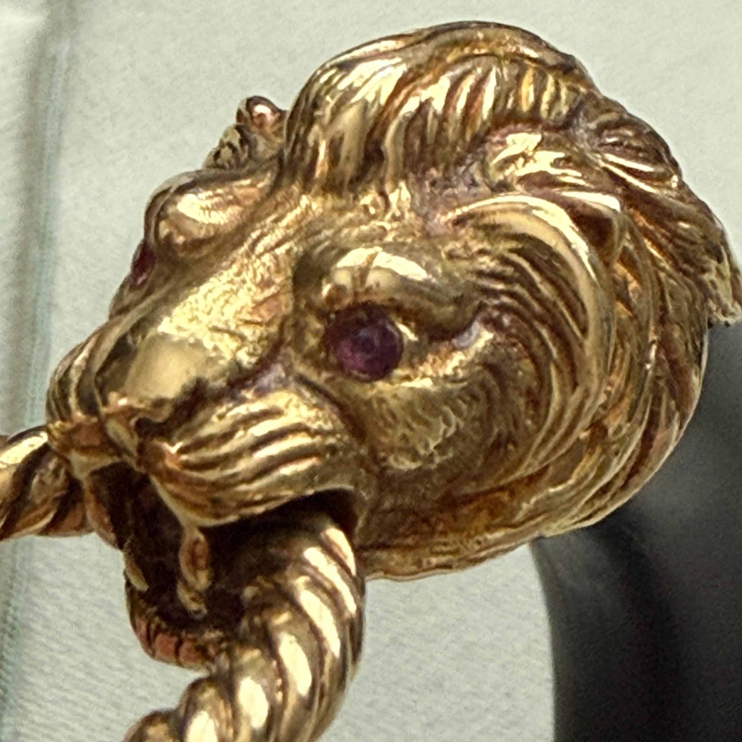 Van Cleef & Arpels Doppel-Löwenkopf-Armband aus Gelbgold 8