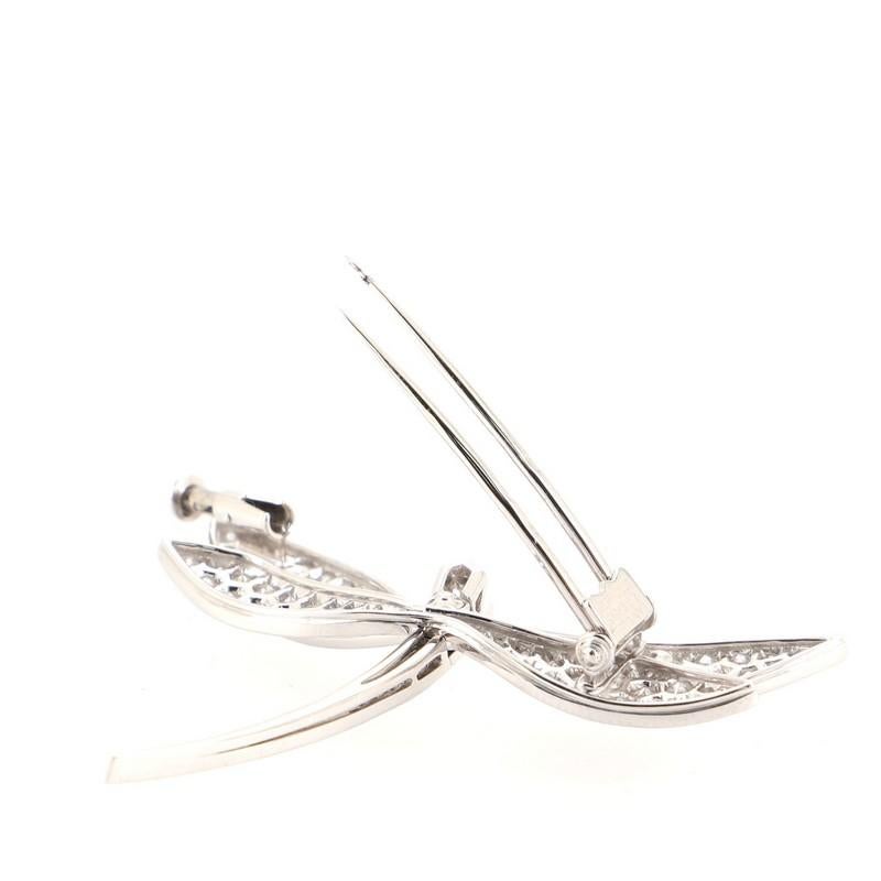 Women's or Men's Van Cleef & Arpels Dragonfly Brooch 18k White Gold and Diamonds