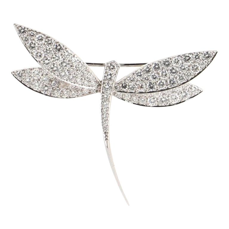 Van Cleef & Arpels Dragonfly Brooch 18k White Gold and Diamonds