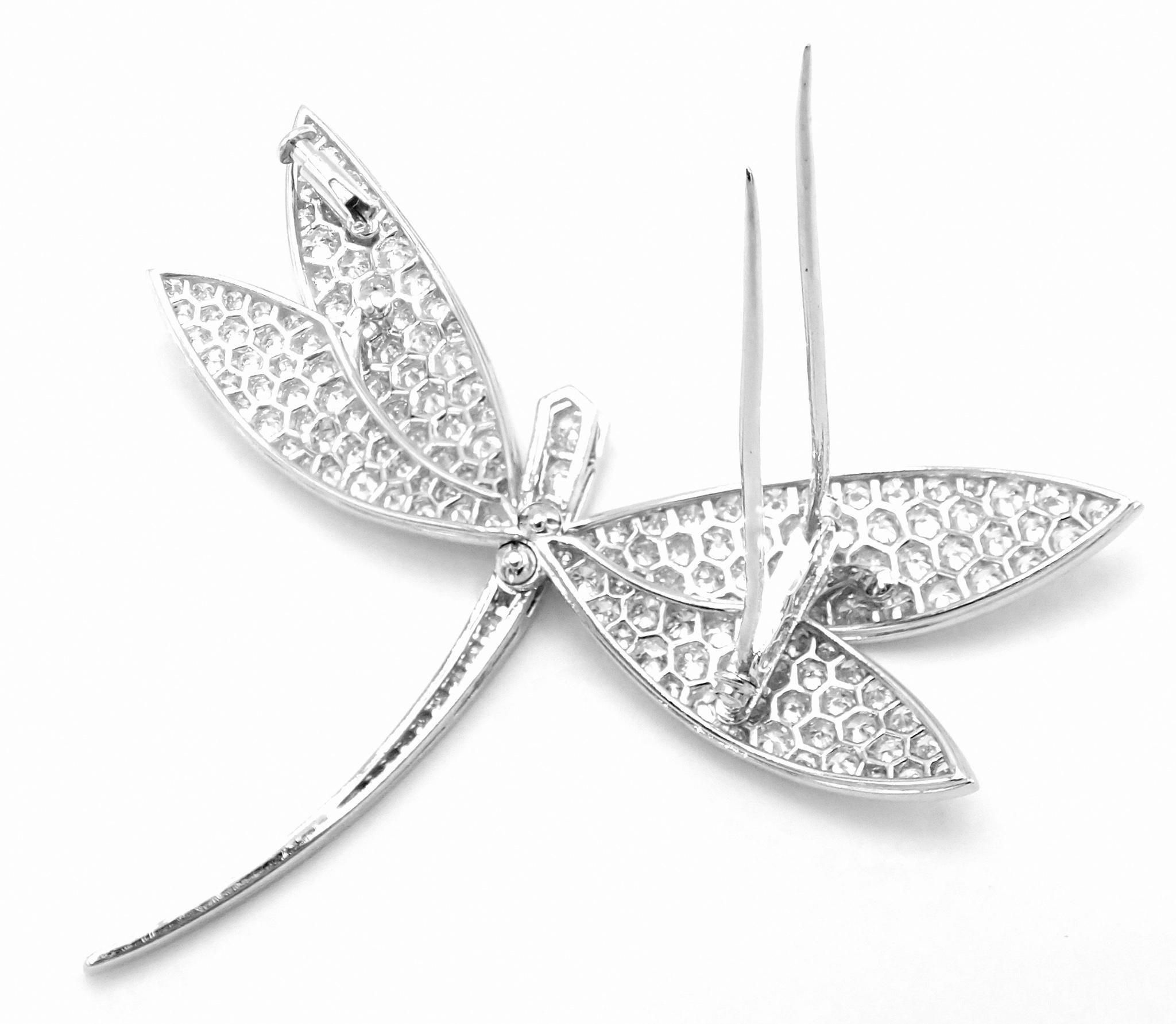Van Cleef & Arpels Dragonfly Diamond Extra Large White Gold Pin Brooch 3