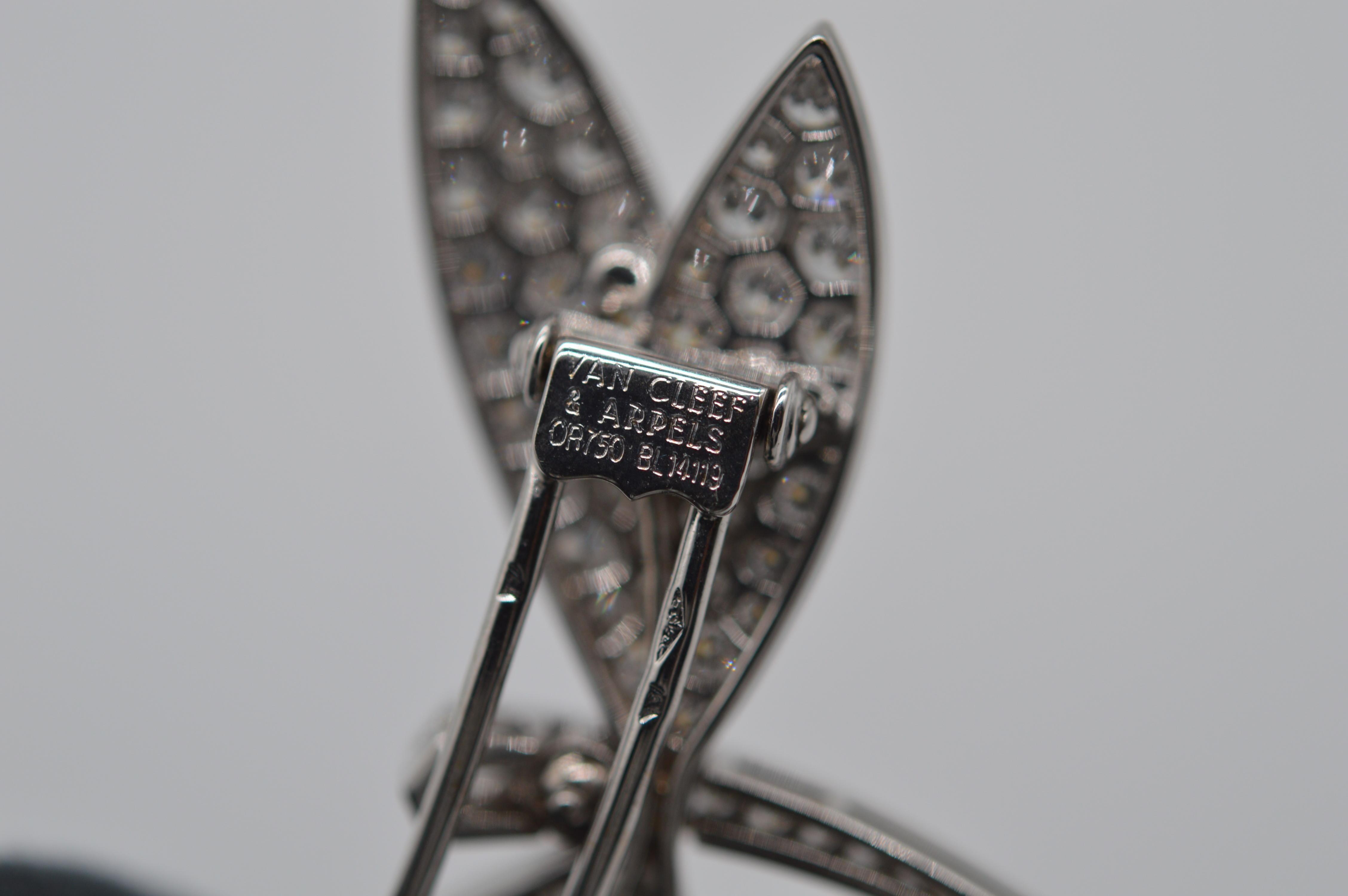 Van Cleef & Arpels Dragonfly Diamonds Brooch in 18K White Gold Unworn In New Condition For Sale In Geneva, CH