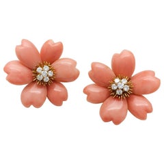 Van Cleef & Arpels Earrings, "Rose De Noël" Coral Collection