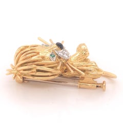 Van Cleef & Arpels Smaragd Diamant & Emaille Löwe Ébouriffe Brosche NEW STYLE