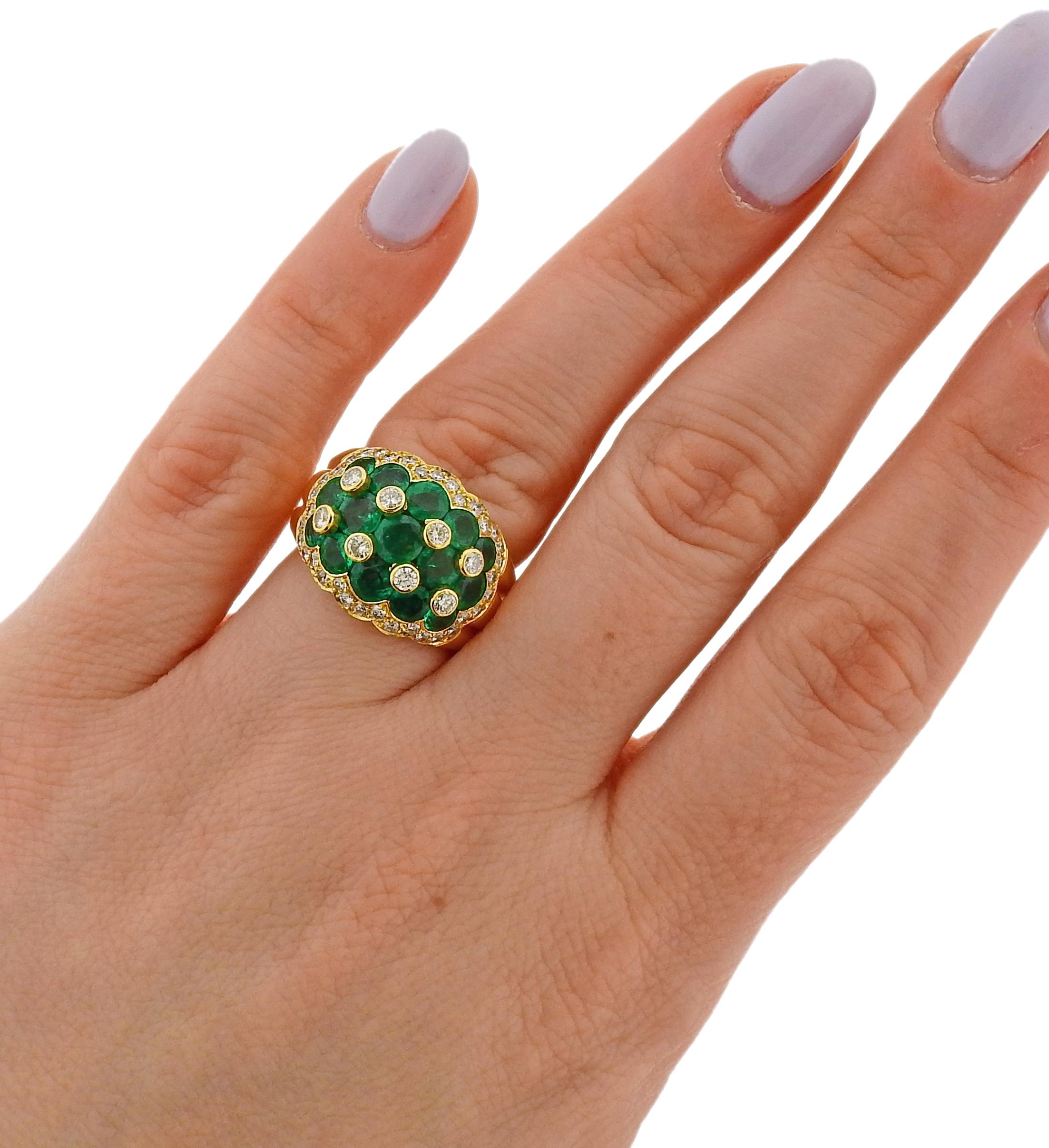 Van Cleef & Arpels Emerald Diamond Gold Ring 1
