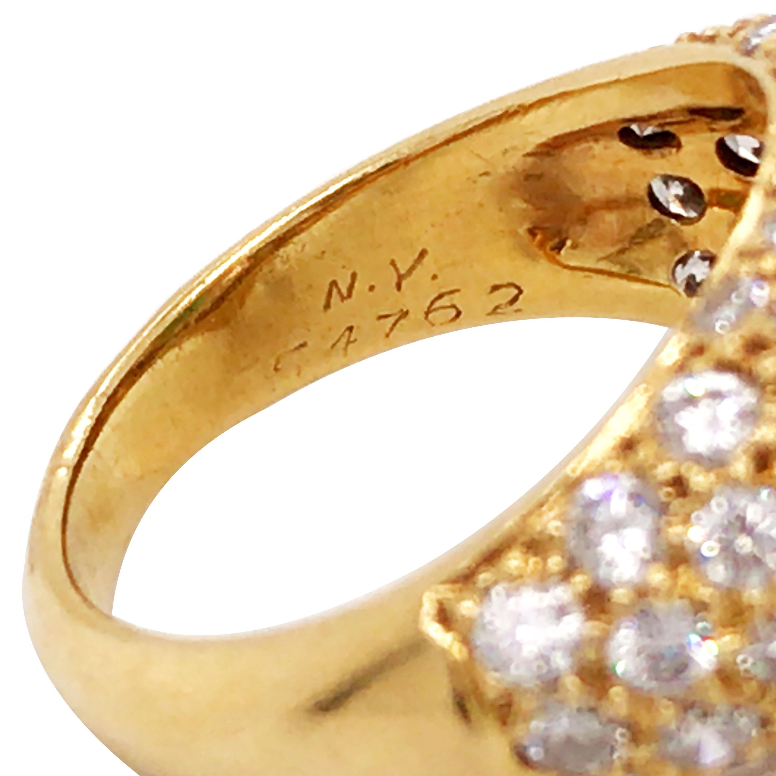 Van Cleef & Arpels, Emerald Diamond Gold Ring For Sale 1