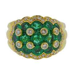 Vintage Van Cleef & Arpels Emerald Diamond Gold Ring