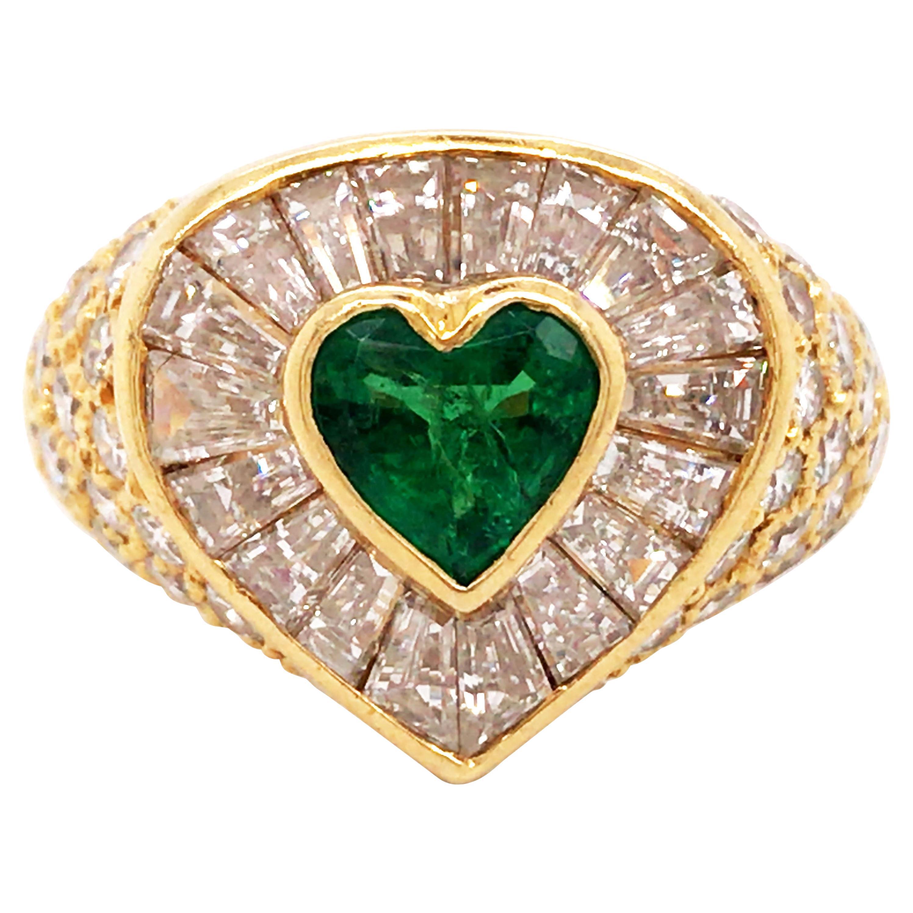 Van Cleef & Arpels, Emerald Diamond Gold Ring