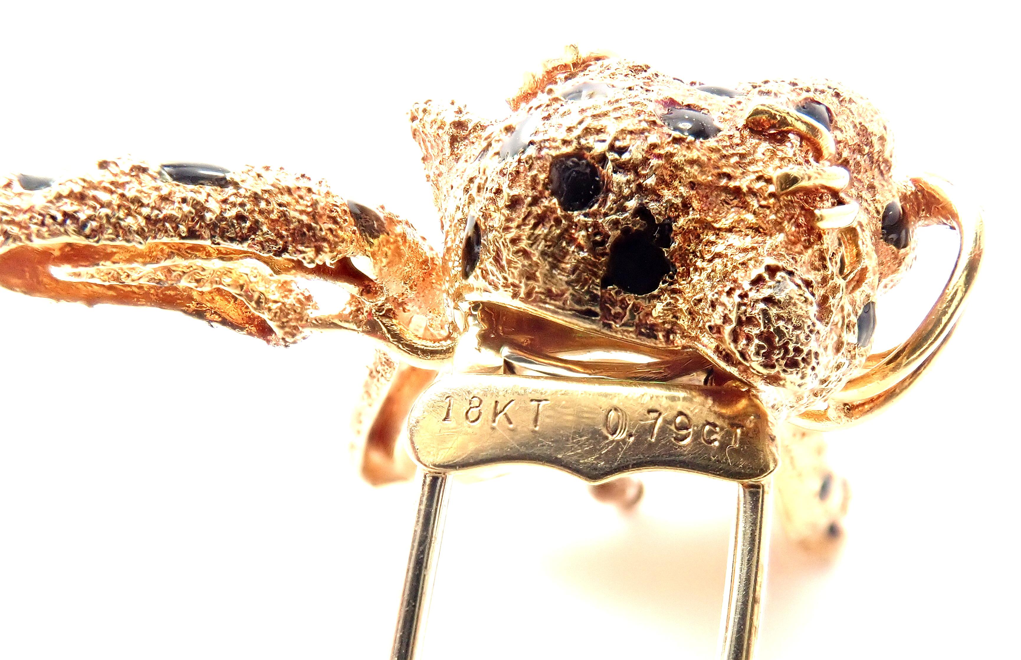 Van Cleef & Arpels Broche léopard en or jaune:: émail et émeraude 5