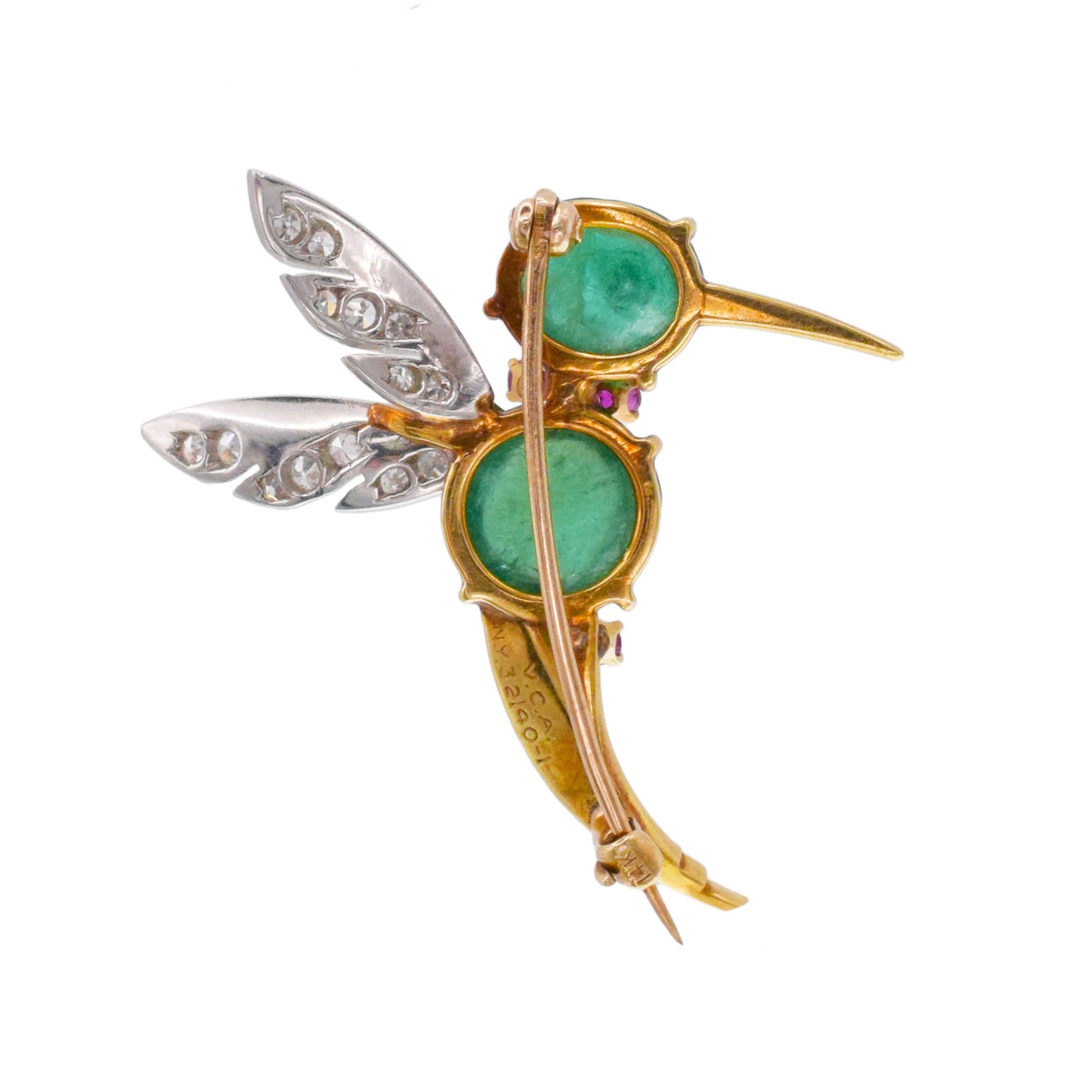 Van Cleef & Arpels Emerald, Ruby, And Diamond Hum… - image 2