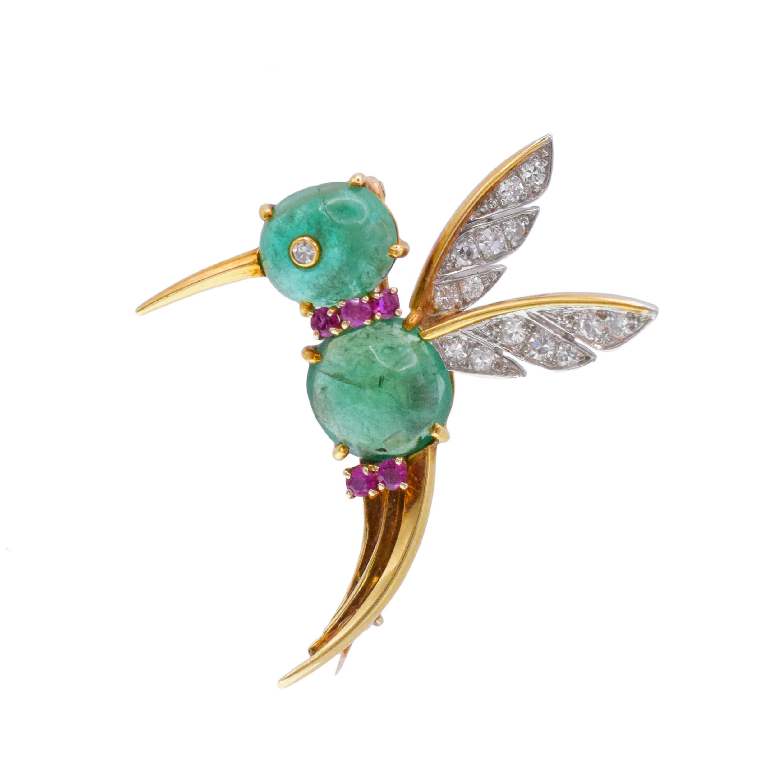 Van Cleef & Arpels Emerald, Ruby, And Diamond Hum… - image 3