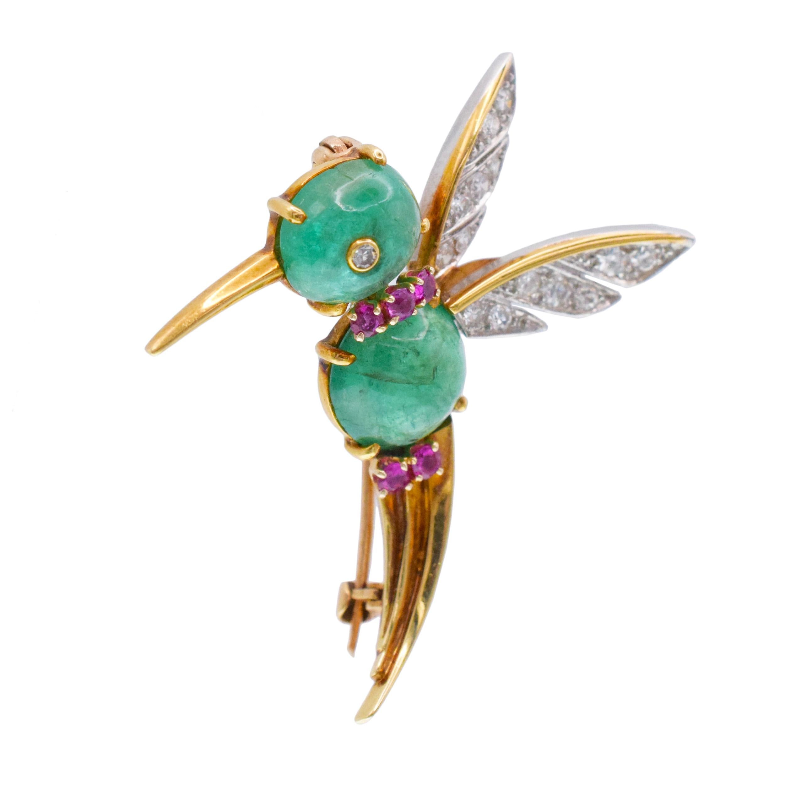 Van Cleef & Arpels Emerald, Ruby, And Diamond Hum… - image 4