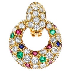 Van Cleef & Arpels Emerald, Ruby, Sapphire and Diamond Pendant