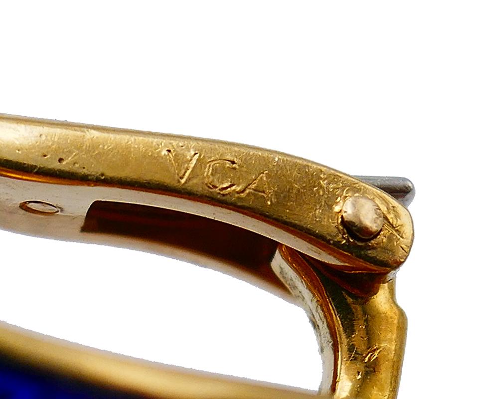 Van Cleef & Arpels Enamel 18k Gold Ring Earrings Set For Sale 7