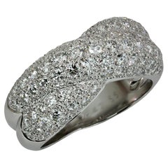 Vintage VAN CLEEF & ARPELS Entrelacs Diamond White Gold Ring 55
