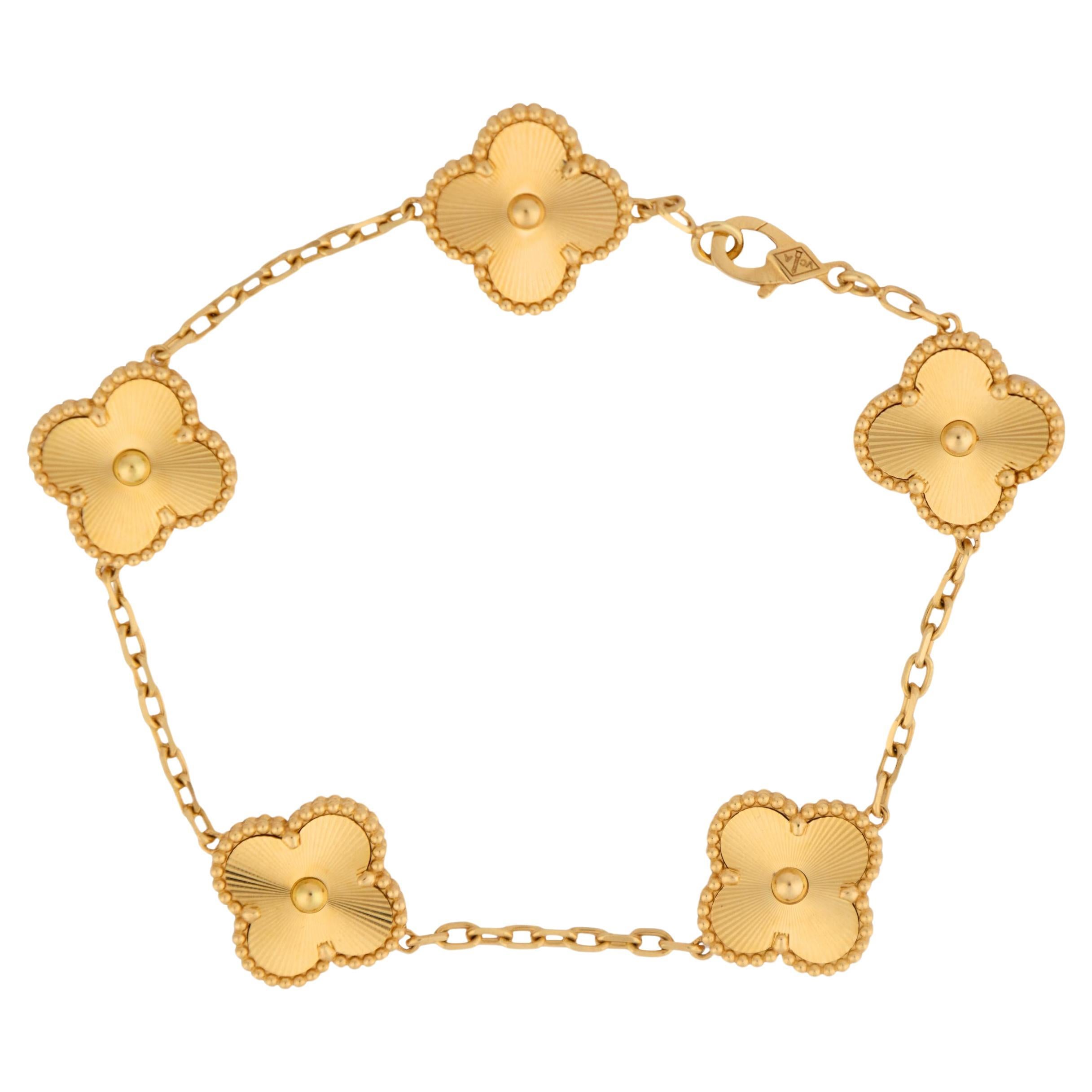 VAN CLEEF 
ARPELS Estate 18k Alhambra Bracelet For Sale