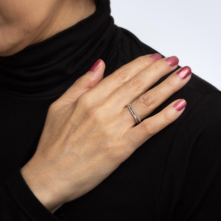 Van Cleef and Arpels Estelle Wedding Band Platinum Estate Ring For Sale