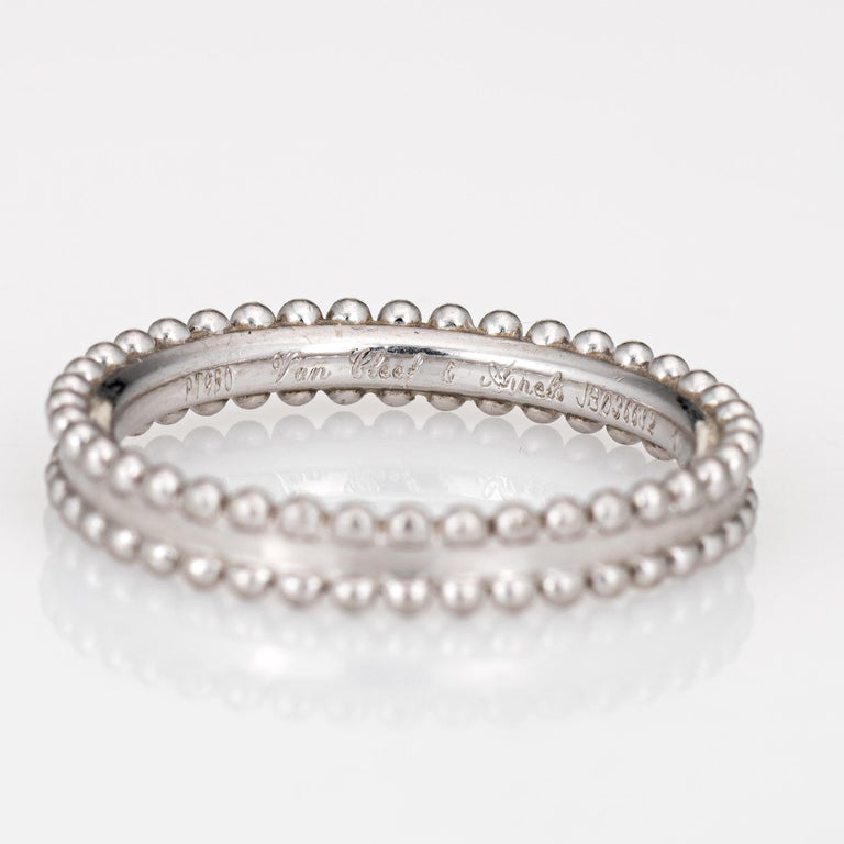 Van Cleef and Arpels Estelle Wedding Band Platinum Estate Ring For Sale