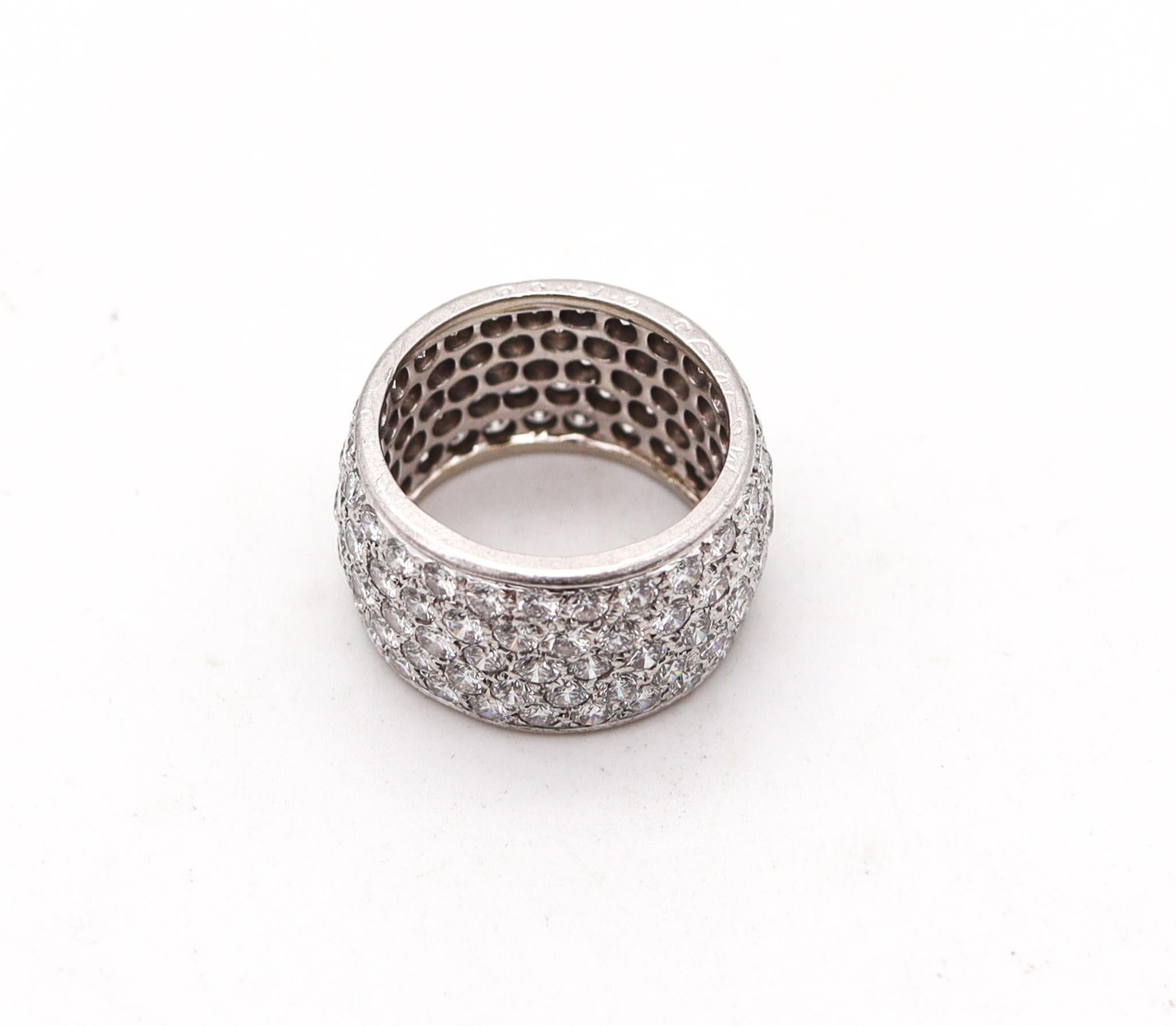 Modernist Van Cleef & Arpels Eternity Band In Platinum With 6.77 Ctw In VVS Diamonds For Sale