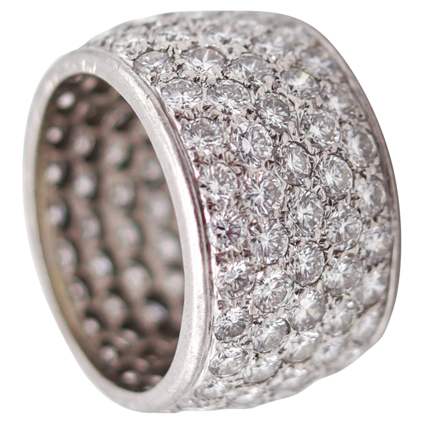 Van Cleef & Arpels Eternity Band In Platinum With 6.77 Ctw In VVS Diamonds For Sale