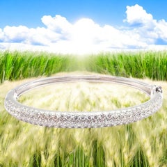 Van Cleef & Arpels Eve Diamond White Gold Bangle Bracelet