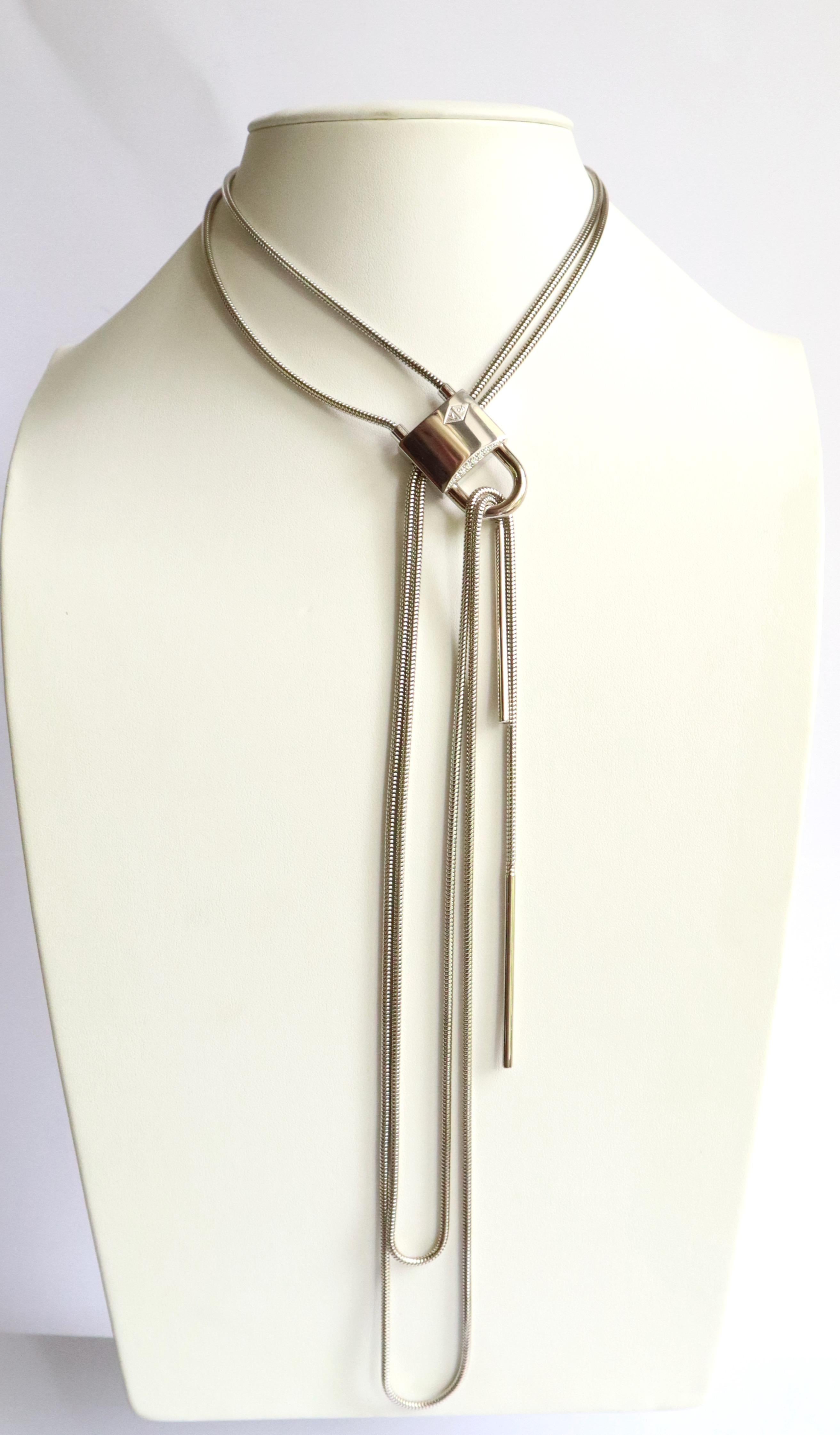 Van Cleef & Arpels Sautoir Cadenas Long Necklace in 18 Kt Gold and Diamonds For Sale 3