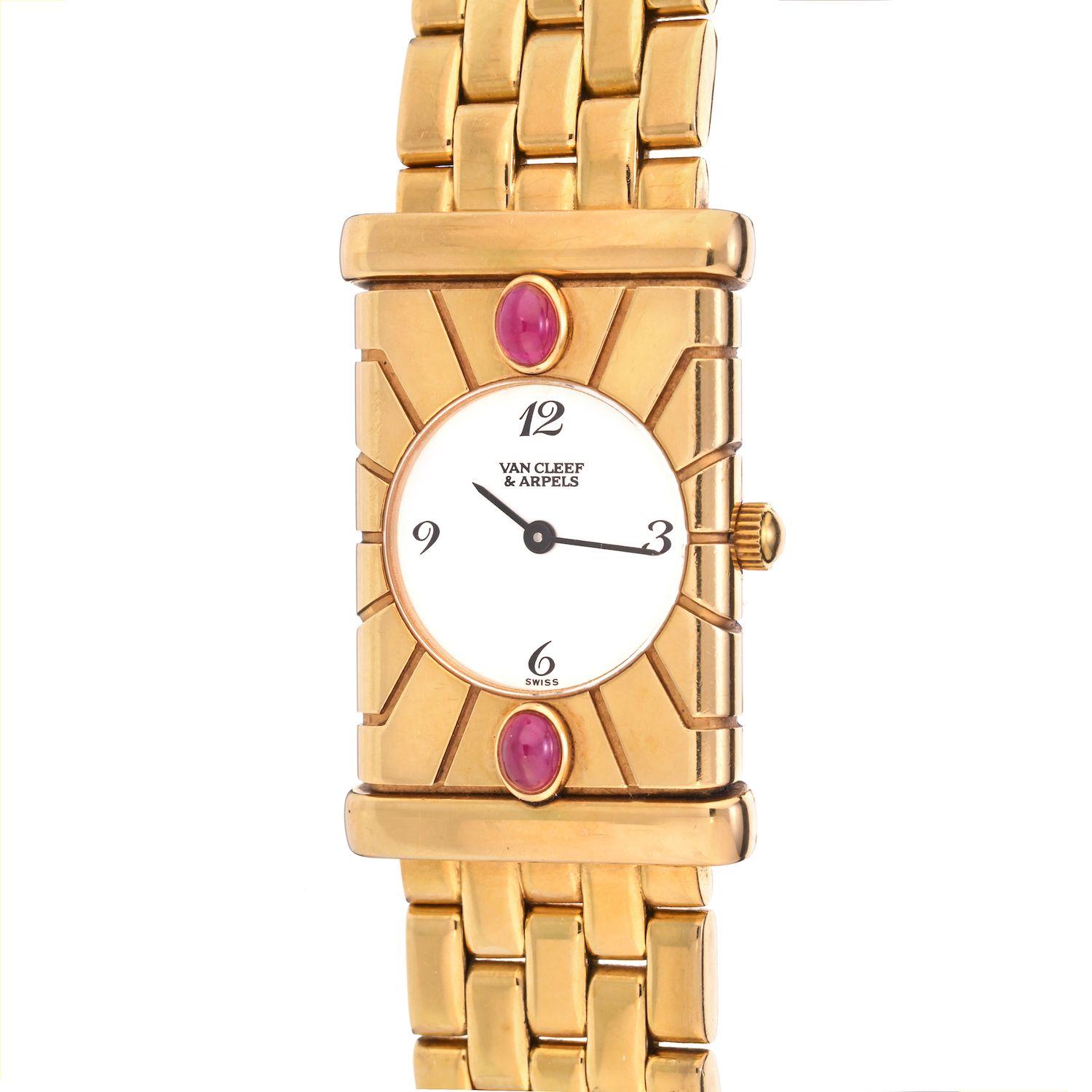 Van Cleef & Arpels Façade 18K Gelbgold Vintage Uhr (Moderne) im Angebot