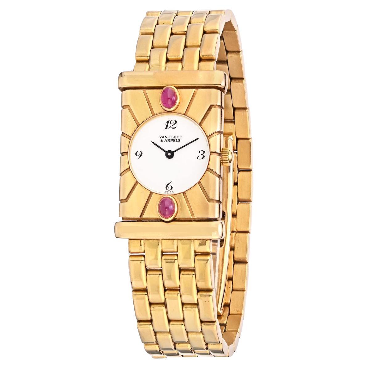 Van Cleef & Arpels Façade 18K Yellow Gold Vintage Watch For Sale