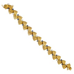 Used Van Cleef & Arpels  'Fan" Diamonds & Sapphires. Bracelet