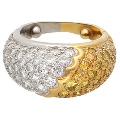 Van Cleef & Arpels Bombe-Ring mit gelbem und weißem Pavé-Diamant