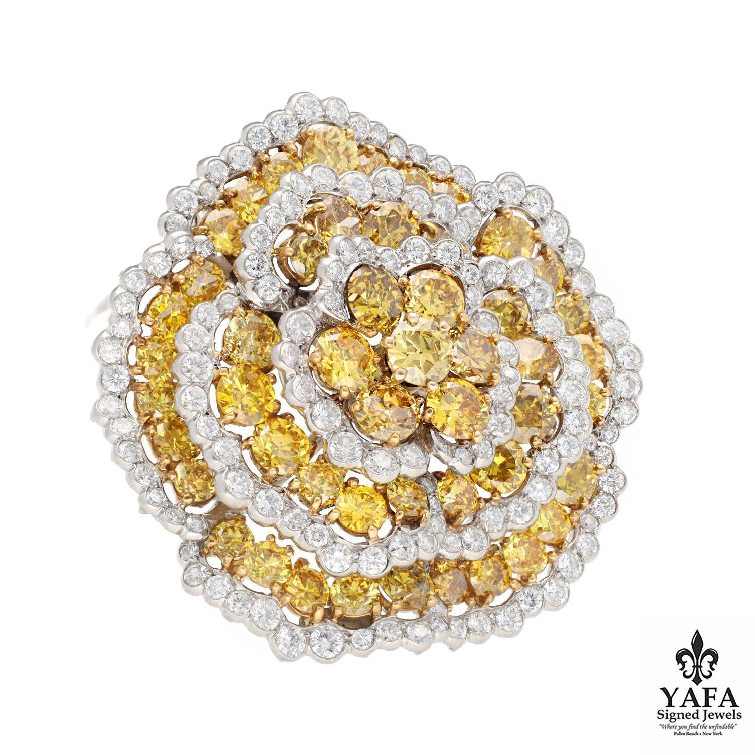 Van Cleef & Arpels Fine Fancy Yellow Diamond and Near Colorless White Diamond 