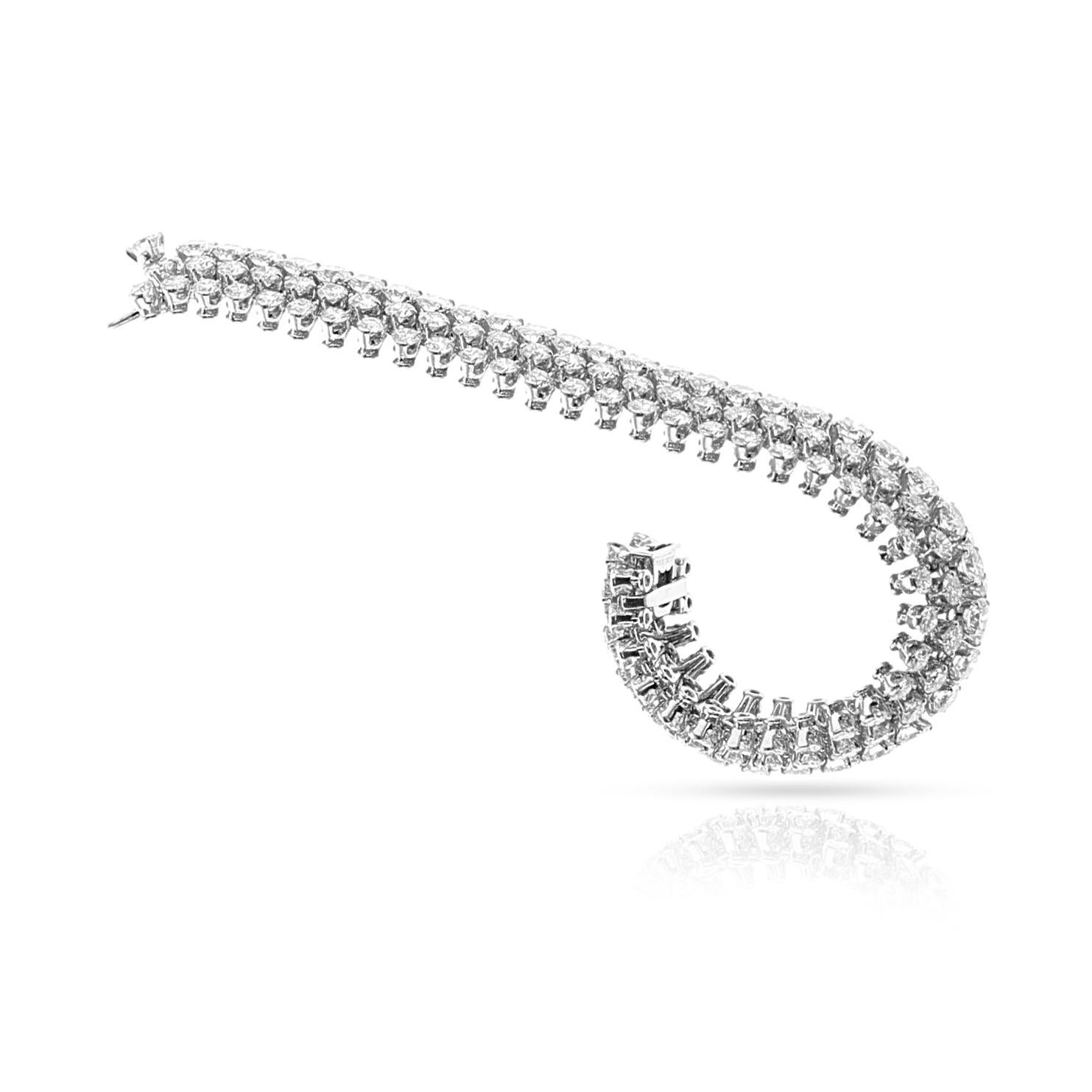 Van Cleef & Arpels Five Row Diamond Bracelet, Platinum and 18k For Sale 1