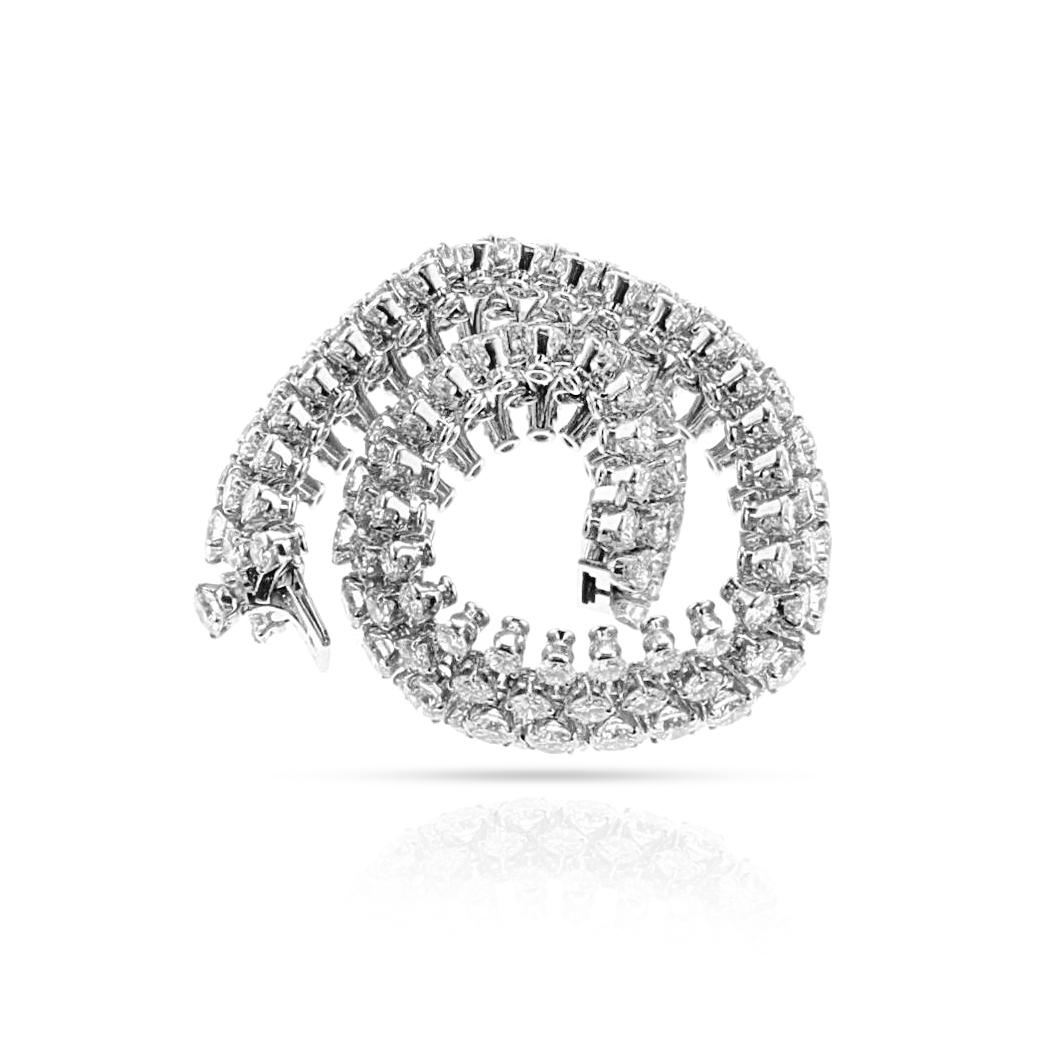 Van Cleef & Arpels Five Row Diamond Bracelet, Platinum and 18k For Sale 2