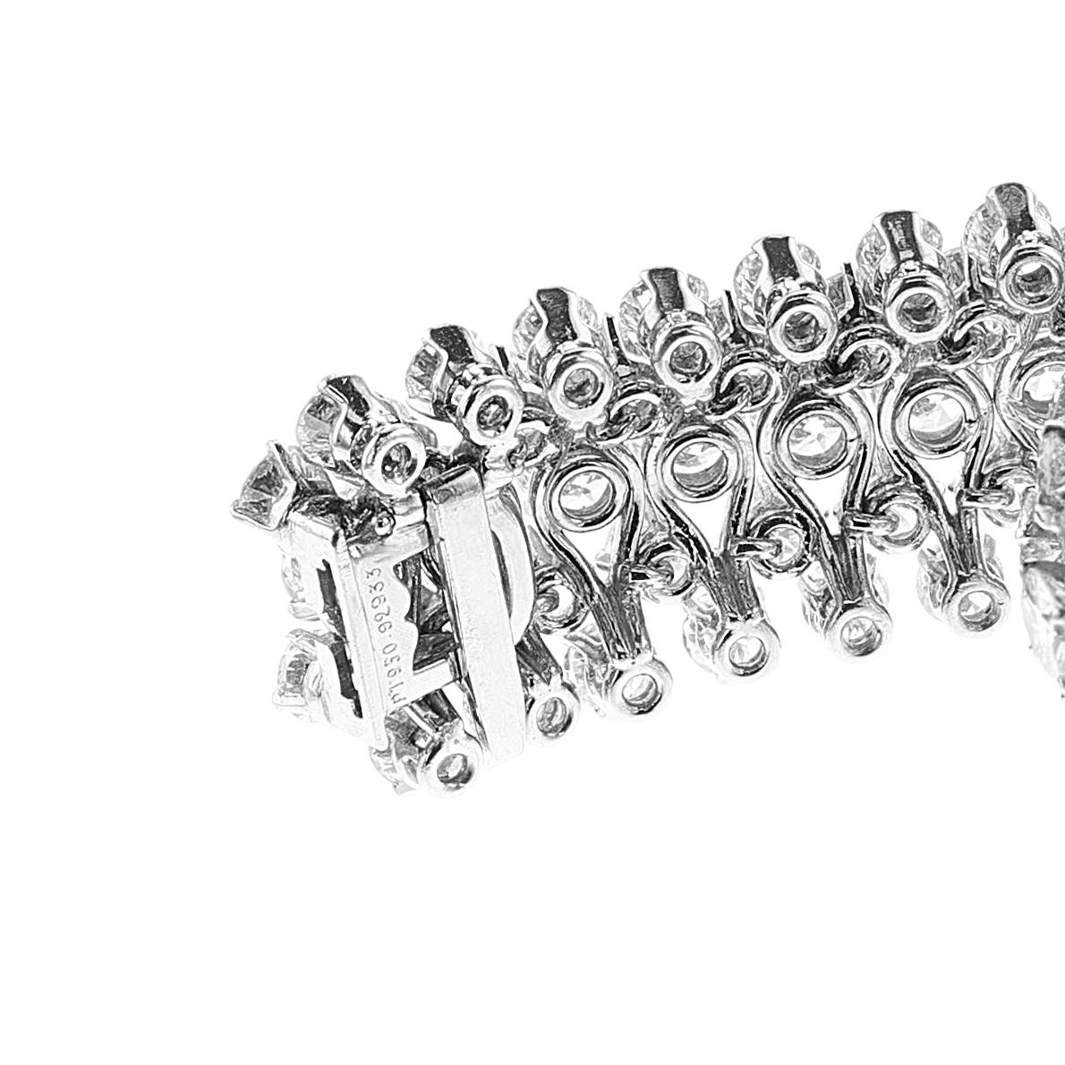 Van Cleef & Arpels Five Row Diamond Bracelet, Platinum and 18k For Sale 4