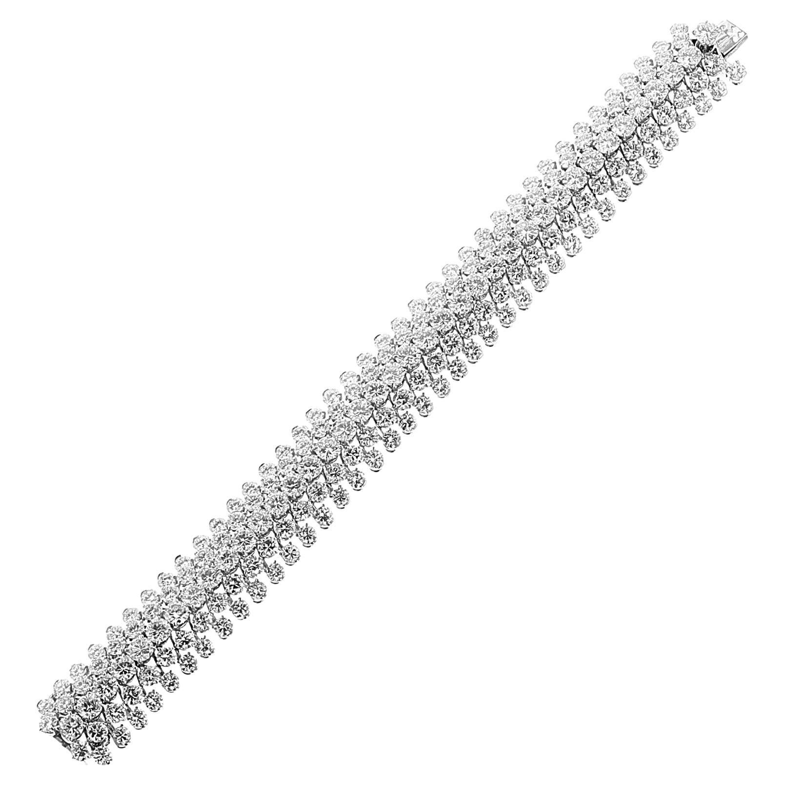 Van Cleef & Arpels Five Row Diamond Bracelet, Platinum and 18k For Sale