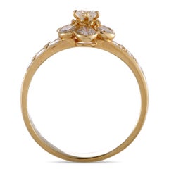 Van Cleef & Arpels Fleurette Bague fleur en or jaune 18 carats avec diamant