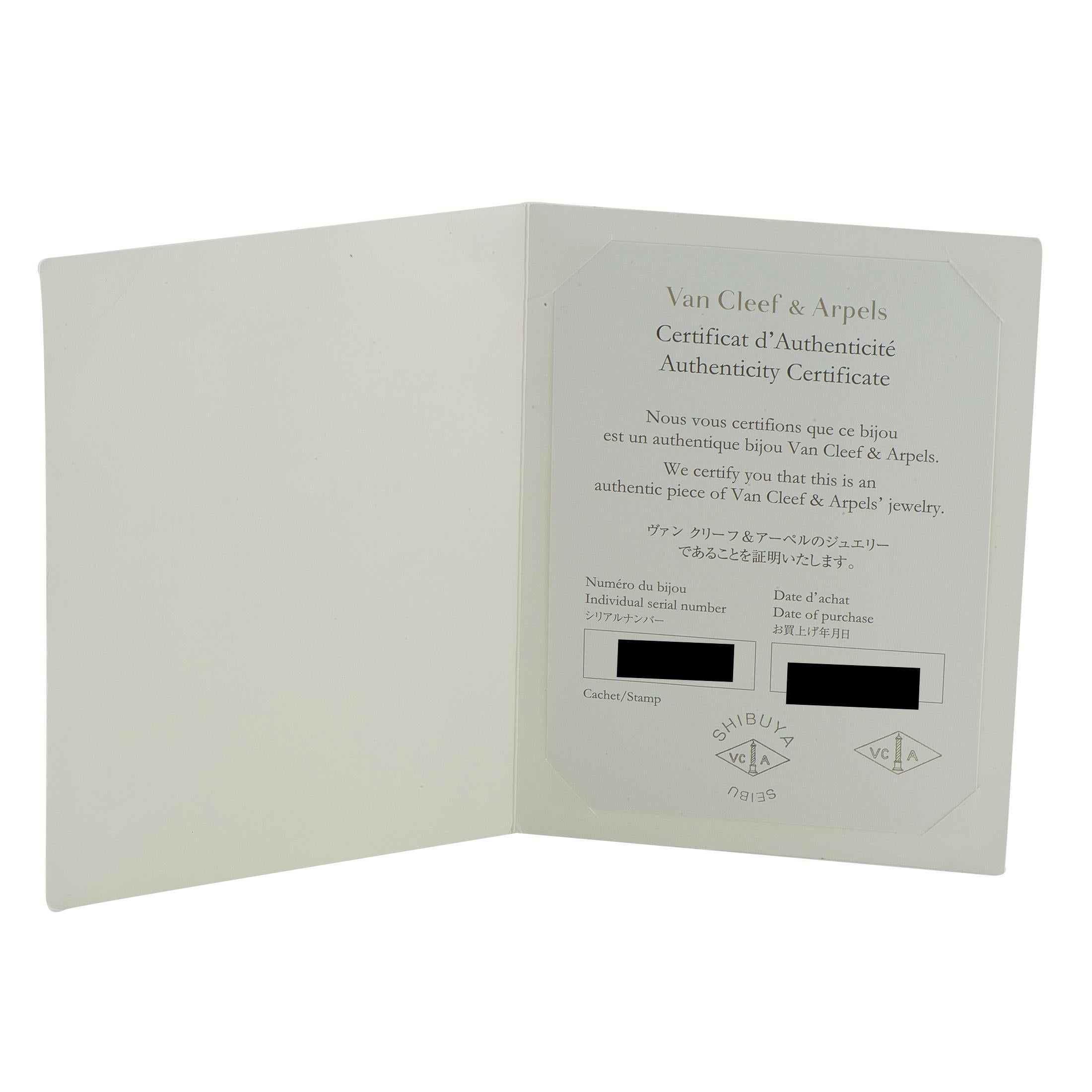 De las mujeres Van Cleef & Arpels Fleurette 18K White Gold Diamond Ring #4901 en venta