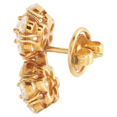 Van Cleef & Arpels Fleurette 18K Yellow Gold 3.0ct Diamond Earrings VC34-051926