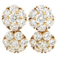 Van Cleef & Arpels Fleurette 18K Yellow Gold 3.0ct Diamond Earrings VC34-051926