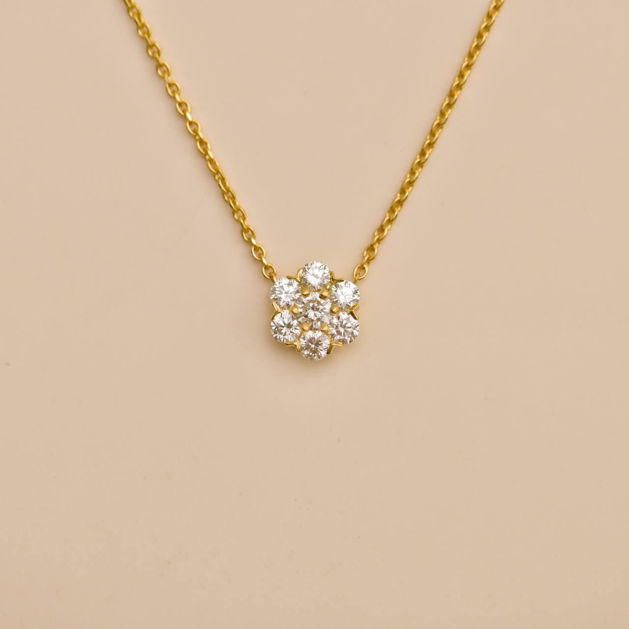 da uomo o donna Collana Van Cleef & Arpels Fleurette con diamanti in oro giallo 18 carati in vendita