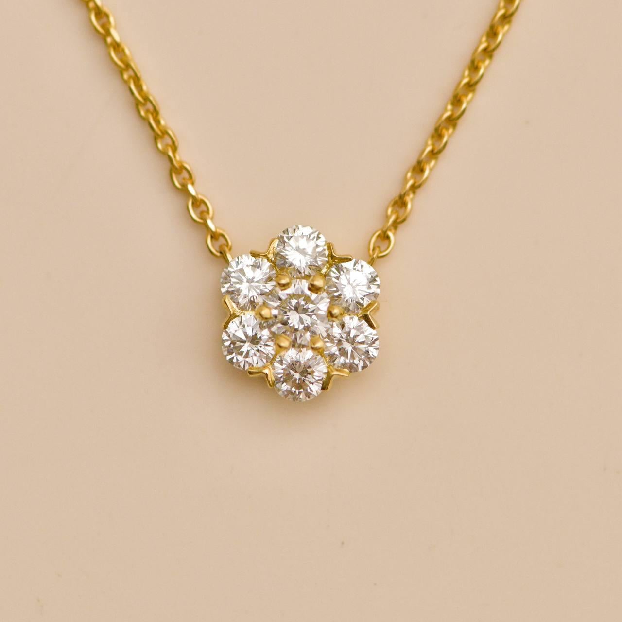 Collana Van Cleef & Arpels Fleurette con diamanti in oro giallo 18 carati in vendita 1