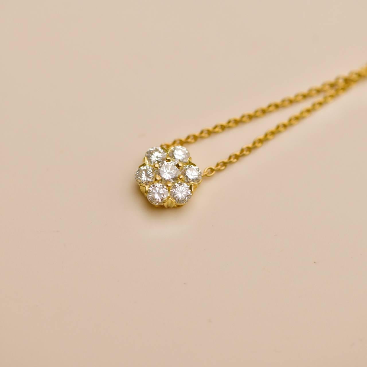 Collana Van Cleef & Arpels Fleurette con diamanti in oro giallo 18 carati in vendita 2