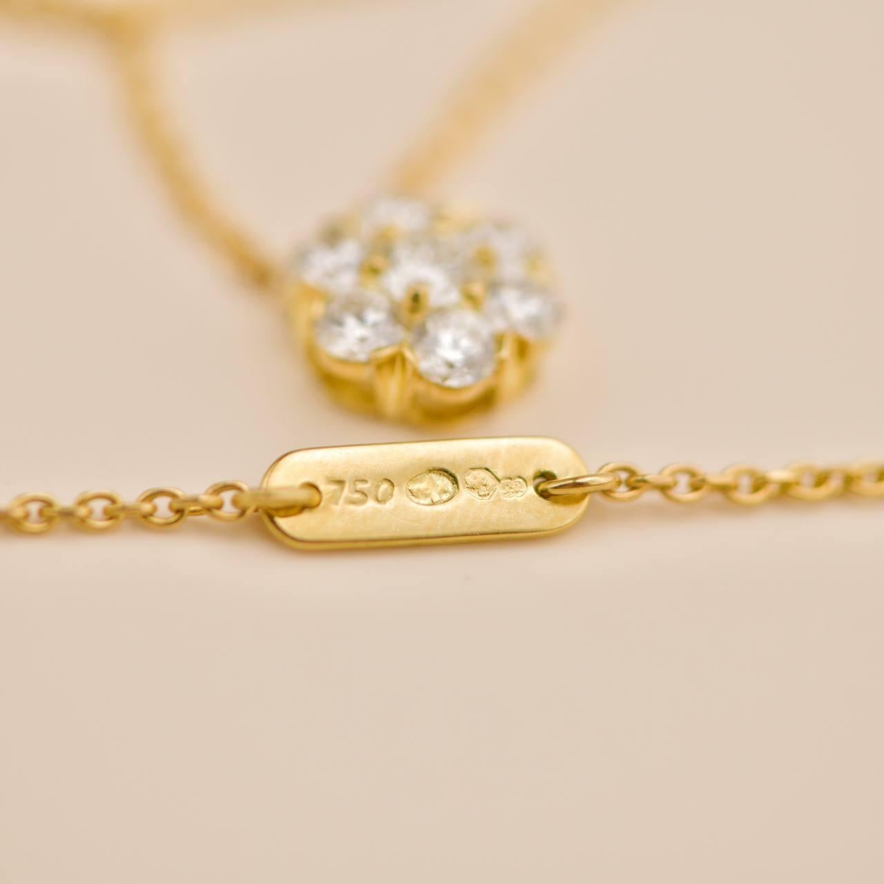 Collana Van Cleef & Arpels Fleurette con diamanti in oro giallo 18 carati in vendita 4