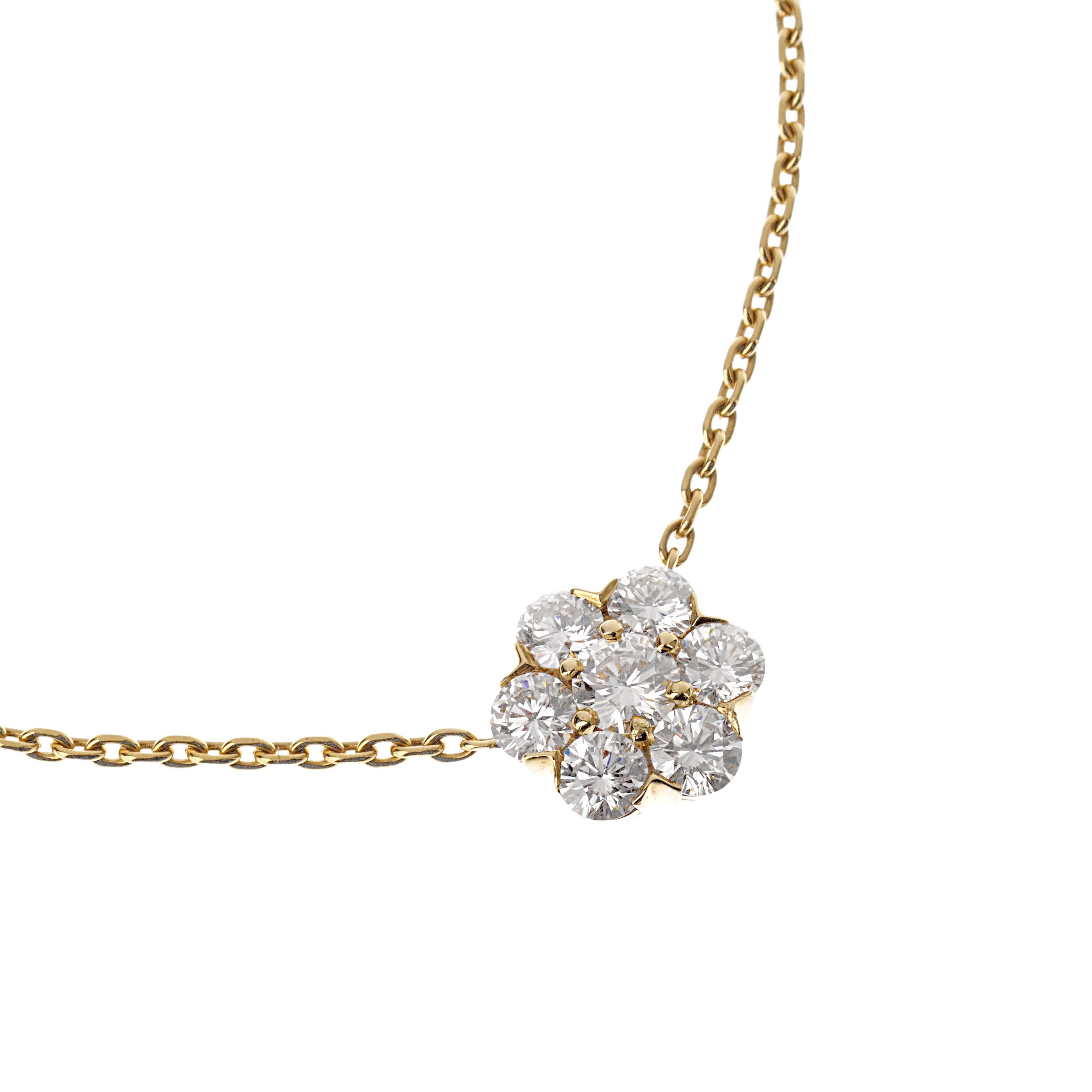 Van Cleef & Arpels, a name synonymous with elegance and timeless craftsmanship, presents this exquisite Fleurette diamond necklace, a testament to their mastery in creating fine jewelry. This stunning necklace combines the brilliance of diamonds