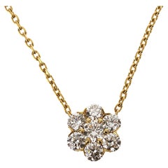 Van Cleef & Arpels Fleurette Diamond Pendant 18k Yellow Gold Necklace